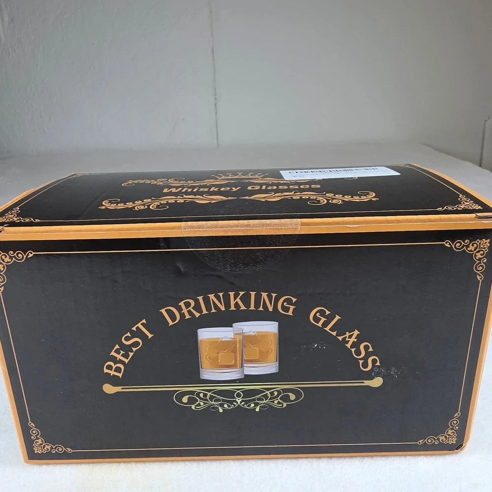 Iridescent Whiskey Glasses‎ Set of 2 Twisted Old Fashioned Rocks Glassware New